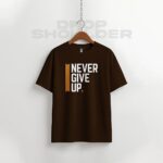 Waffle Drop Shoulder T-shirt - Never Give Up